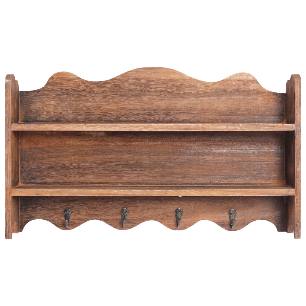 Wall Mounted wood Coat Rack Brown