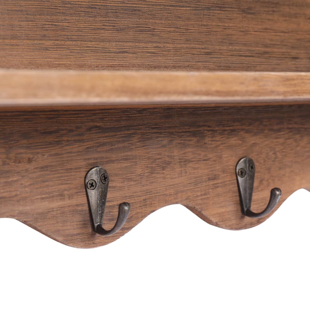 Wall Mounted wood Coat Rack Brown