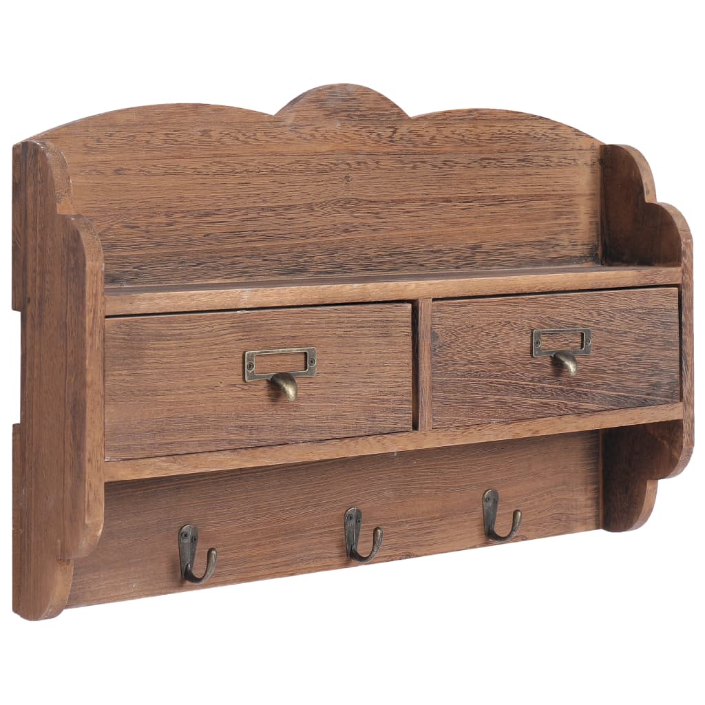 Wall Mounted Coat Rack Brown 50x10x34 cm
