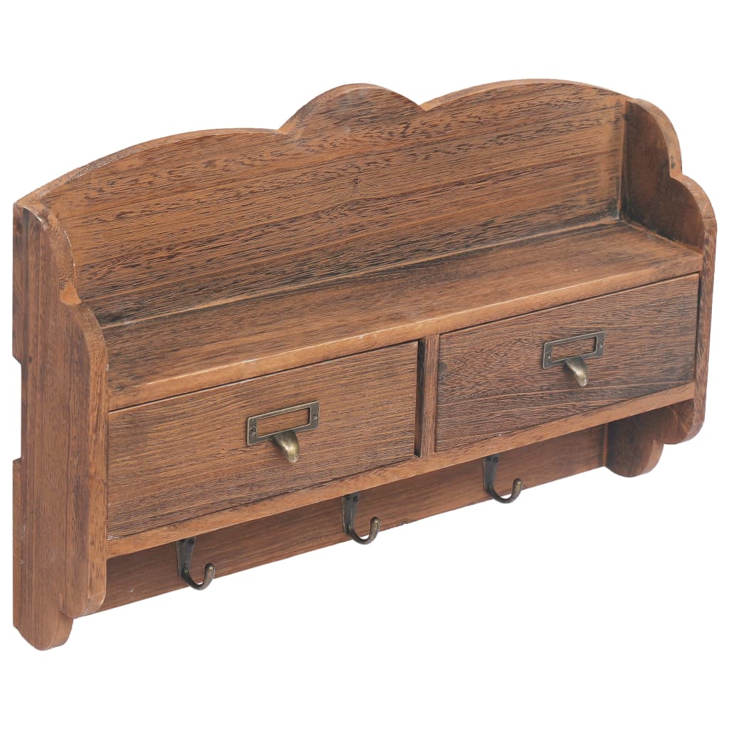 Wall Mounted Coat Rack Brown 50x10x34 cm