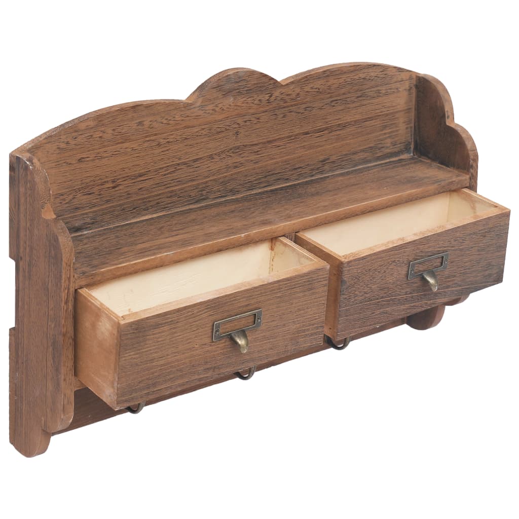 Wall Mounted Coat Rack Brown 50x10x34 cm