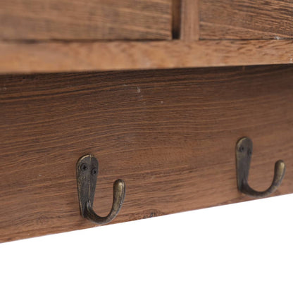 Wall Mounted Coat Rack Brown 50x10x34 cm