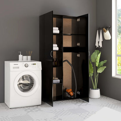 Storage Cabinet Black 80x35.5x180 cm Chipboard