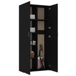 Storage Cabinet Black Chipboard