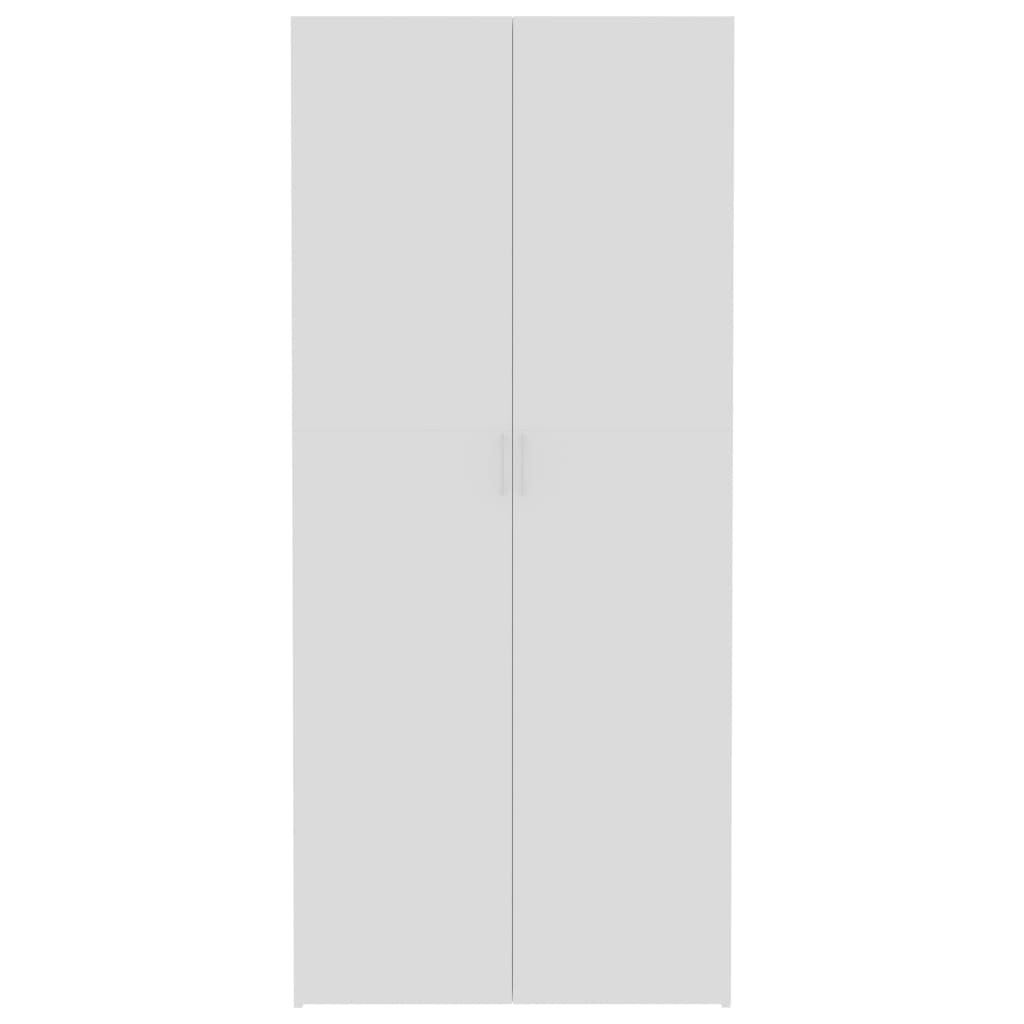 Storage Cabinet White and Sonoma Oak 80x35.5x180 cm Chipboard