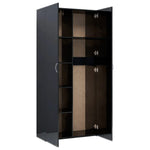 Storage Cabinet High Gloss Black Chipboard