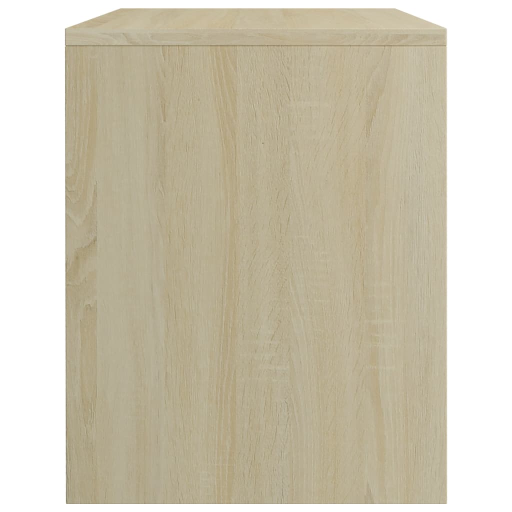 Bedside Cabinet White and Sonoma Oak 40x30x40 cm Chipboard