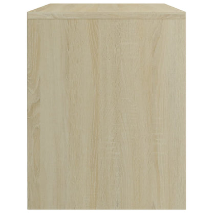 Bedside Cabinet White and Sonoma Oak 40x30x40 cm Chipboard