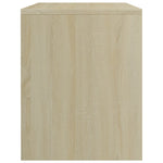 Bedside Cabinet White and Sonoma Oak Chipboard