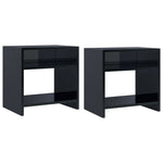 Bedside Cabinets 2 pcs High Gloss Black Chipboard