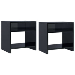 Bedside Cabinets 2 pcs High Gloss Black 40x30x40 cm Chipboard