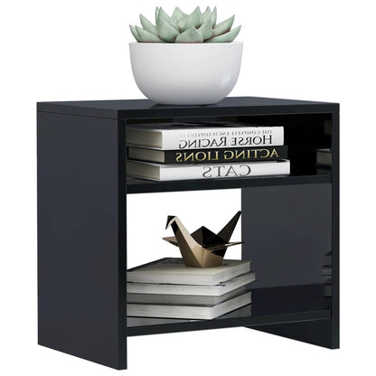 Bedside Cabinets 2 pcs High Gloss Black 40x30x40 cm Chipboard