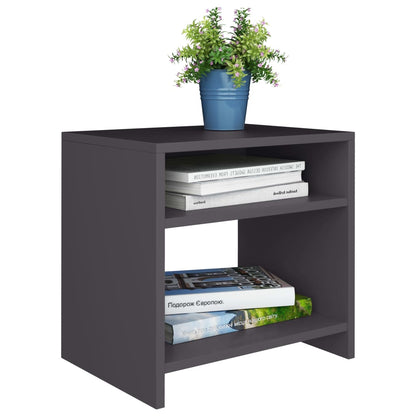 Bedside Cabinet High Gloss Grey 40x30x40 cm Chipboard