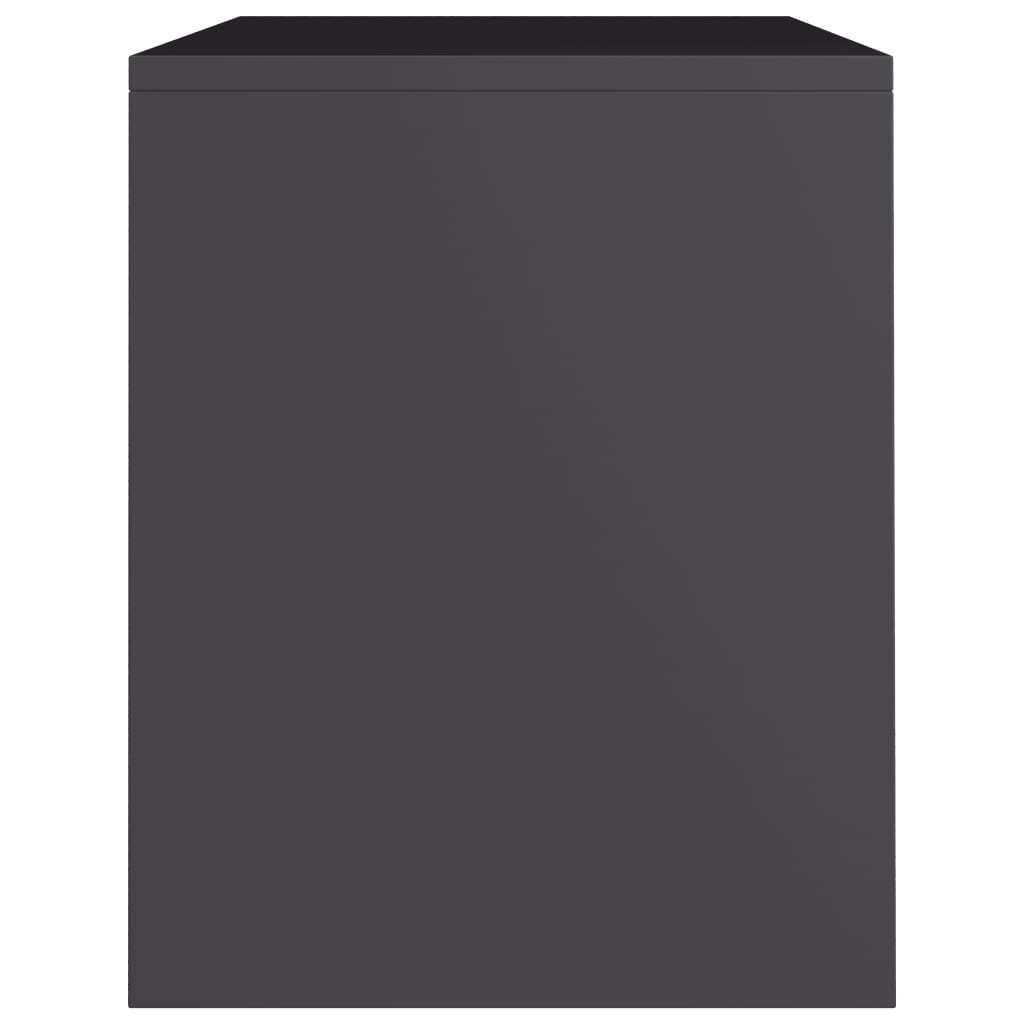 Bedside Cabinet High Gloss Grey 40x30x40 cm Chipboard