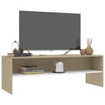 TV Cabinet White and Sonoma Oak Chipboard