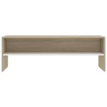 TV Cabinet White and Sonoma Oak Chipboard