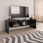 TV Cabinet High Gloss Black Chipboard