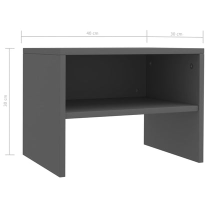 Bedside Cabinet Grey 40x30x30 cm Chipboard