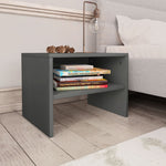 Bedside  Cabinets 2 pcs Grey Chipboard