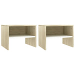 Bedside Cabinets 2 pcs  White and Sonoma Oak Chipboard
