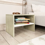 Bedside Cabinets 2 pcs  White and Sonoma Oak Chipboard