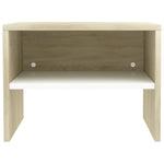 Bedside Cabinets 2 pcs  White and Sonoma Oak Chipboard