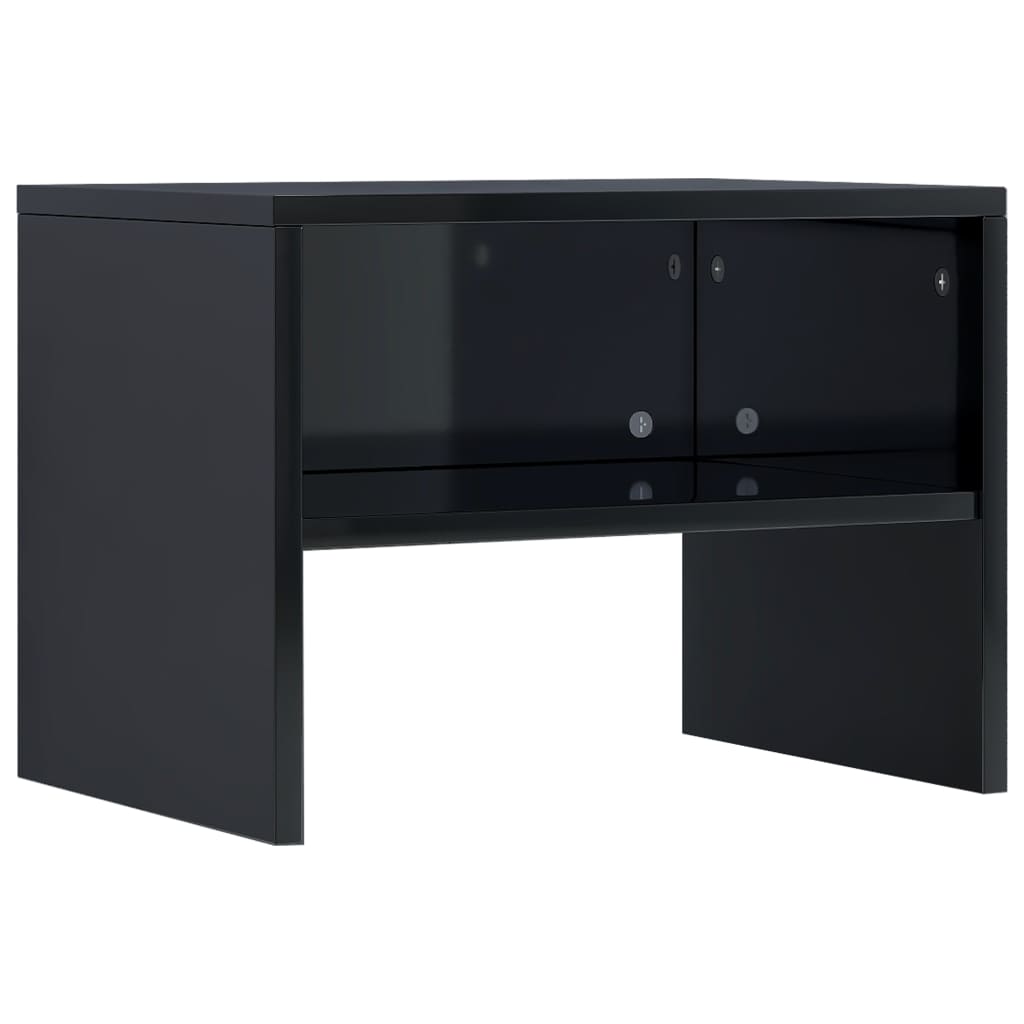 Bedside Cabinet High Gloss Black 40x30x30 cm Chipboard