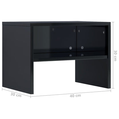 Bedside Cabinet High Gloss Black 40x30x30 cm Chipboard