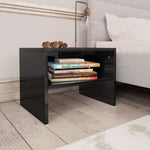 Bedside Cabinets 2 pcs  High Gloss Black Chipboard