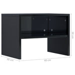 Bedside Cabinets 2 pcs  High Gloss Black Chipboard