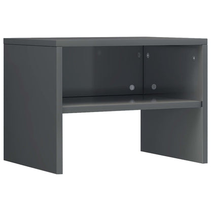 Bedside Cabinet High Gloss Grey 40x30x30 cm Chipboard