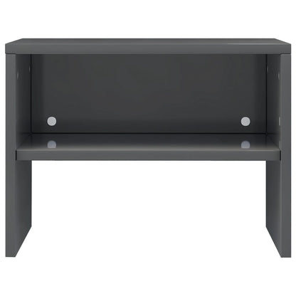 Bedside Cabinet High Gloss Grey 40x30x30 cm Chipboard