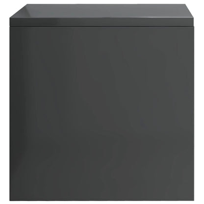 Bedside Cabinet High Gloss Grey 40x30x30 cm Chipboard