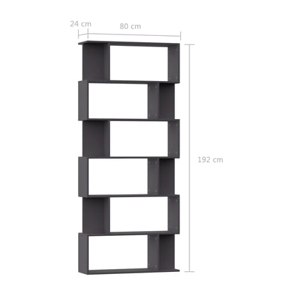 Book Cabinet/Room Divider Grey 80x24x192 cm Chipboard