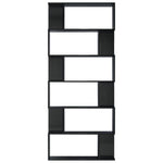Book Cabinet Room Divider High Gloss Black Chipboard