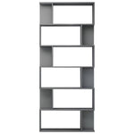 Book Cabinet/Room Divider  High Gloss Grey Chipboard