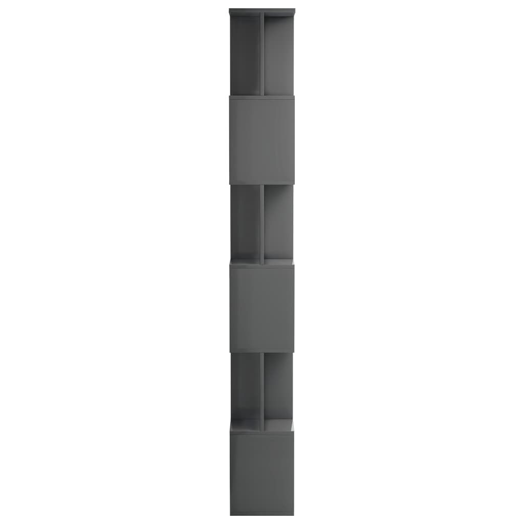 Book Cabinet/Room Divider High Gloss Grey 80x24x192cm Chipboard