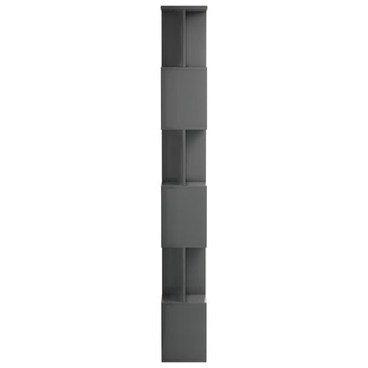 Book Cabinet/Room Divider High Gloss Grey 80x24x192cm Chipboard