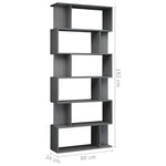 Book Cabinet/Room Divider  High Gloss Grey Chipboard