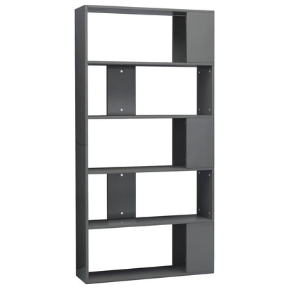 Book Cabinet/Room Divider High Gloss Grey 80x24x159 cm Chipboard