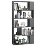 Book Cabinet/Room  Divider High Gloss Grey Chipboard