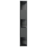 Book Cabinet/Room  Divider High Gloss Grey Chipboard
