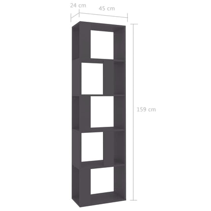 Book Cabinet/Room Divider Grey 45x24x159 cm Chipboard