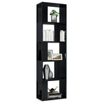Book Cabinet/Room Divider High Gloss  Black Chipboard