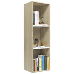 Book Cabinet/TV Cabinet White and Sonoma Oak Chipboard