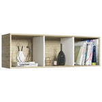Book Cabinet/TV Cabinet White and Sonoma Oak Chipboard