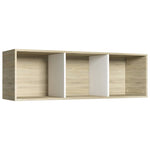 Book Cabinet/TV Cabinet White and Sonoma Oak Chipboard