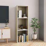 Book Cabinet/TV Cabinet White and Sonoma Oak Chipboard