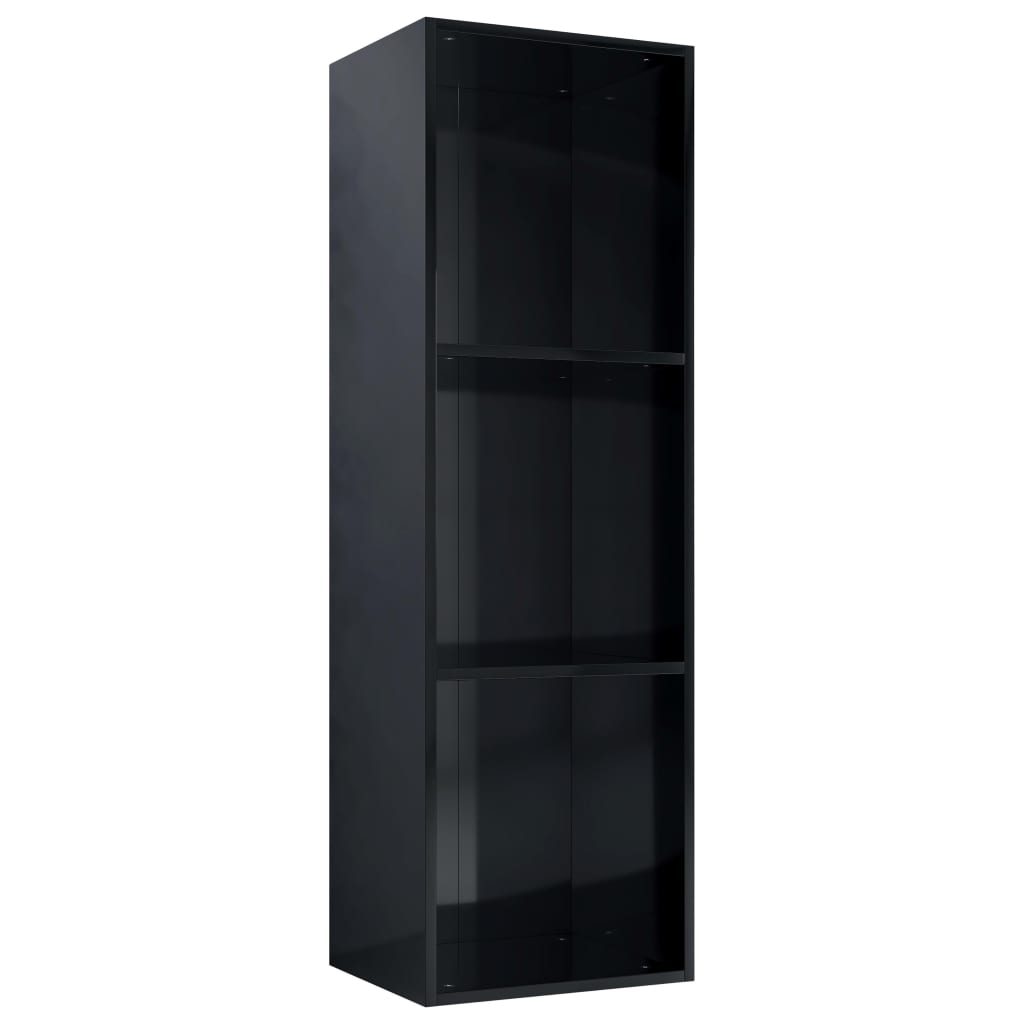 Book Cabinet/TV Cabinet High Gloss Black 36x30x114 cm Chipboard