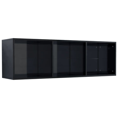 Book Cabinet/TV Cabinet High Gloss Black 36x30x114 cm Chipboard
